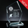 15mm Glass 11 inch Angled Tablet Multi-faceted Edge, Single, Satin Boxed