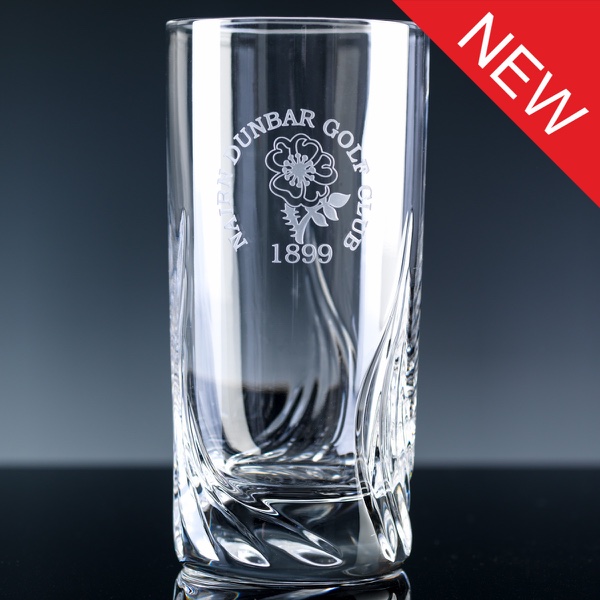 Inverness Crystal Flame Panelled 24% Lead Crystal 12oz Hiball, Single, Blue Boxed